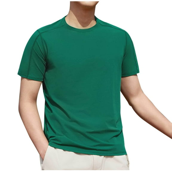 yillto Men's Big and Tall Shirts Round Neck Short Sleeve Loose Tee Workout Athletic Gym Tshirts Outfits