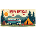 thumbnail image 2 of Camping Themed Happy Birthday Background Banner Party Decoration for Birthday Party Photography Props Outdoor Celebrations Backdrop Decor, 2 of 4