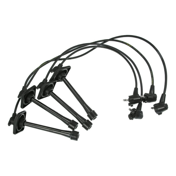 4 Uds Cable de Bujía Encendido para Toyota Camry DX LE XLE Negro Unique Bargains