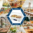 thumbnail image 7 of 600W Electric Stainless Steel Chafing Dish Buffet Server Warmer with 2 Half Size Pan Clear Roll Top for Parties Hotels Restaurants, 7 of 7