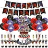 Five Nights at Freddy Party Supplies Set, Birthday Party Decorations, Including 58pcs Waterproof Vinyl Stickers, 24 Cupcake Toppers, 24 Latex Balloons, Cake Topper, Banner