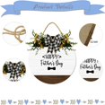 thumbnail image 2 of Eveokoki Happy Fathers Day Wooden Front Door Sign Rustic Round Wreath Wall Hanger Porch Decor Spring and Summer Farmhouse Decoration Housewarming Gift 12 Inches, 2 of 5