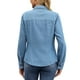 thumbnail image 3 of Camisa de mezclilla para mujer INSPIRE CHIC de manga larga, atuendos de primavera, camisa de botones vaquera, top de jeans S azul, 3 of 6