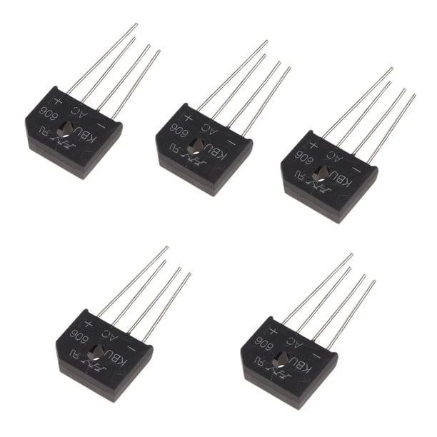 5 Piezas GBU606 Shamjiam Diodo Rectificador Puente Plano 6A 600V Monofásico four pin