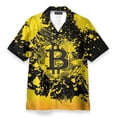 thumbnail image 2 of Camisas de playa con estampado gráfico de Bitcoin para hombre, camisas de verano de manga corta con botones, estilo hawaiano, blusas casuales para hombre, 2 of 5