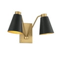 thumbnail image 4 of Trade Winds Maya 2-Light Wall Sconce in Matte Black with Natural Brass, 4 of 6