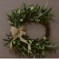 thumbnail image 5 of New! Artificial Olive Wreath for Front Door - 20 Inch Faux Greenery Wreath with Burlap Bow & Olives - Modern Farmhouse Wall Decor, Year Round Spring Summer Wreath for Indoor Outdoor Wedding Entryway, 5 of 9