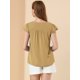 thumbnail image 5 of Camiseta Manga Tulipán Cuello En V Básico Para Mujer Caqui L, 5 of 6