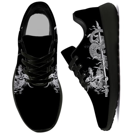 Uminder Mens Athletic Shoes Dragon Sneakers Black Shoes Size 12