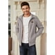 thumbnail image 2 of Chaqueta de pana para hombre, cuello alto, forro de piel de peluche, corte regular, cremallera, cálida, con bolsillos., 2 of 4