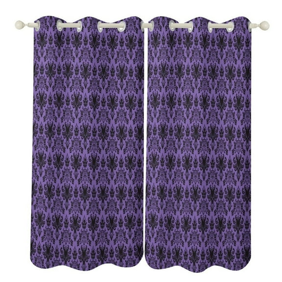 Haunted Mansion Blackout Curtains Window Drapes Room Darkening Thermal Insulated Grommets Blackout Curtains, for Living, Dining, Bedroom,2 Panels