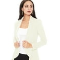 thumbnail image 4 of Women's Elegant Solid Stretch Open Front Long Sleeve Blazer Jacket, 4 of 5