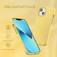 thumbnail image 4 of Compatible with iPhone 13 Mini Case, Liquid Silicone Gel Rubber Cover with Microfiber Lining, Full Body Drop Protection Phone Case for iPhone 13 5.4 Inch(2021), Yellow, 4 of 13