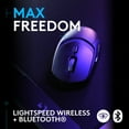 thumbnail image 4 of Open Box Logitech G309 Lightspeed Wireless Gaming Mouse, Lightweight, LIGHTFORCE Hybrid Switches, Hero 25K Sensor, 86g & 300+ hr Battery Life with AA Battery, 6 Programmable Buttons, PC & Mac - Black, 4 of 12