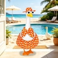 thumbnail image 2 of Ccwuwei Porch Goose Summer Outfit, UV Resistant Goose Accessories with Sunglasses Headwear, 23 in Large Porch Goose Clothes, Outdoor Garden Pool Party Costume Set - Orange, 2 of 7