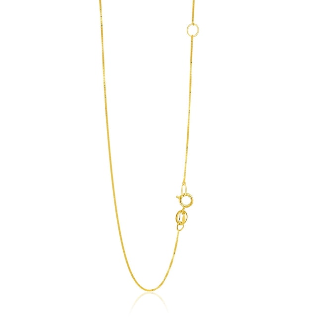 14k Yellow Gold Adjustable Box Chain 0.6mm 18 in