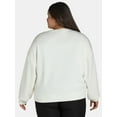 thumbnail image 3 of Scoop Women's and Women's Plus Ultimate Scubaknit Cropped Sweatshirt with Drop Sleeves, Size XS-4X, 3 of 5