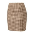 thumbnail image 2 of Aayomet Midi Skirt Women's Stretchy Pencil Skirt Side Pleated Business Skirts with Belt,Khaki XL, 2 of 5
