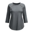 thumbnail image 5 of Otntypg Womens Blouses Dressy Casual 3/4 Length Sleeve Tops Spring Summer Business Work Crewneck T-Shirts Casual Beach Vacation Tunic Shirt, 5 of 7