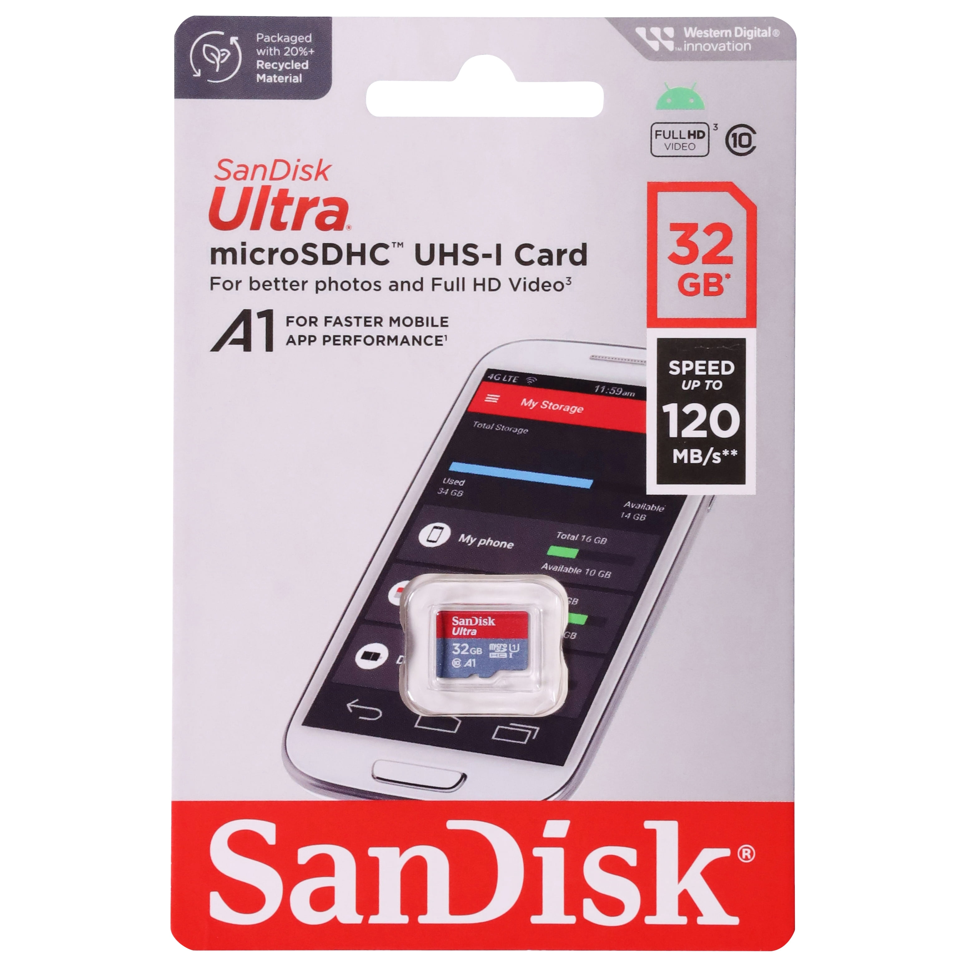 SanDisk Ultra 32 GB Class 10/UHS-I (U1) microSDHC, 1