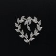 thumbnail image 2 of 925 Sterling Silver Rhodium Plated Open Heart Pendant with Leaf Design with CZ's Pendant on 18" Chain, 2 of 2