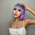 thumbnail image 6 of Colorful Wig Short Ombre Wig with Bangs Heat Resistant Synethetic Fiber Wig, 6 of 6