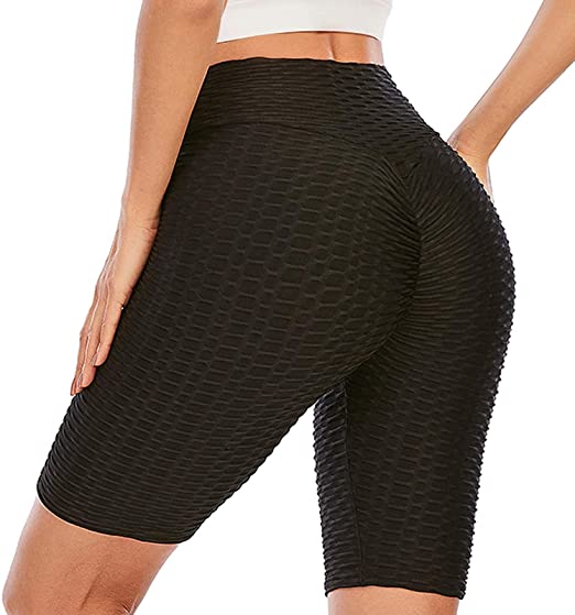 Womens Bubble High Waisted Yoga Shorts Butt Lifting Workout Shorts High Waisted Yoga Shorts