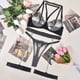 thumbnail image 5 of Gibobby Conjunto de lencería de encaje Conjuntos de Lencería Sexy para Mujer Brasier de Encaje Flores Sujetador Abierto Tanga G-String Thong Ropa Interior Pijama(Negro, XG), 5 of 5