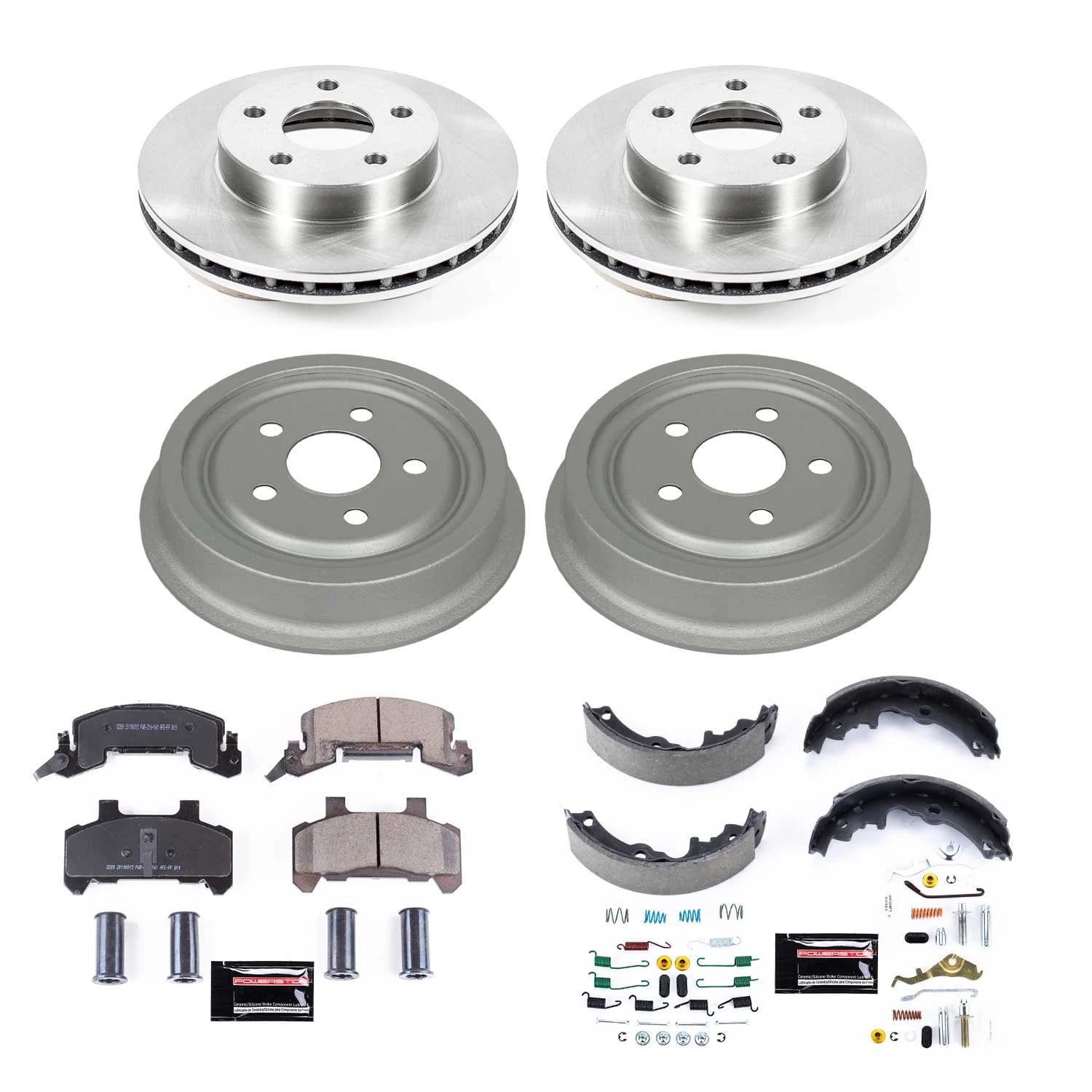 Power Stop Front and Rear Stock Replacement Drum and Shoe Kit KOE15082DK