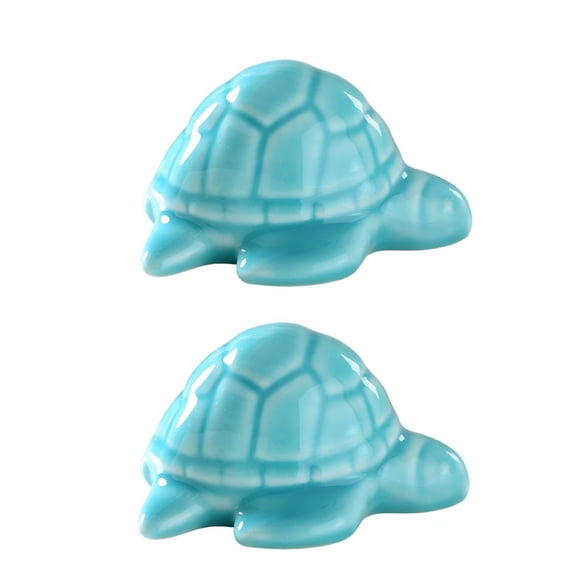 LAMIRO Sea Turtle Porcelain Toilet Bolt Covers,Decorative Toilet Bolt Covers,Ceramic Sea Turtle Toilet Bolt Caps Decorative Bathroom Decor Easy Installation - 2pcs (Cyan)