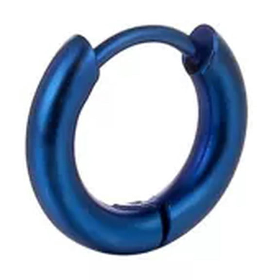 GKNET Multi Size Stainless Steel Round Earrings Blue Piercing Hoop Earring Women-Blue-2.5*20