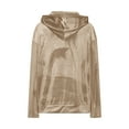 thumbnail image 6 of Feancey Womens Oversized Hoodies Velvet Long Sleeve Hooded Sweatshirts Fall Winter Trendy Pullover Sweatshirt with Kangaroo Pocket Beige L, 6 of 8