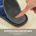 thumbnail image 6 of IAUYY Memory Foam House Slippers Suitable for Both Men and Women. Comfortable, Anti-Slip Plush Flat-Bottomed Slippers The Best Holiday Gift Deep Blue and White Intertwined, 6 of 9