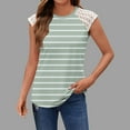 thumbnail image 2 of fatyb Débardeurs Rayés Femmes Dentelle Sans Manches T-Shirts Col Rond Tunique Décontractée Blouses d'Été Amples, 2 of 5
