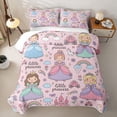 thumbnail image 2 of meiyoeat Cute Princess Castle Rainbow Twin Quilt Set for Girls, Girly Pink Cartoon Twin Coverlet Set, 2 Pieces, 2 of 7