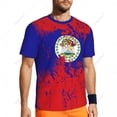 thumbnail image 4 of Exclusive design Belize Flag Grain 3D Printed Men For Running Bike Soccer Tennis Fitness Sports tshirt Mesh Fans Short T-shirt, 4 of 10