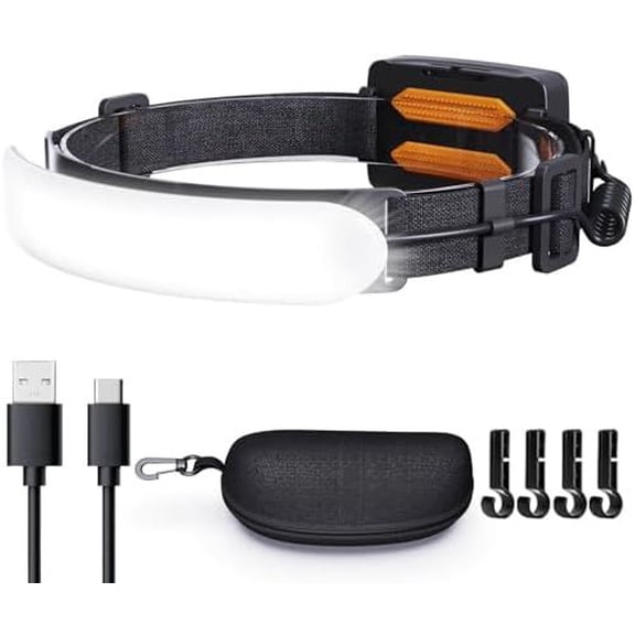 Rechargeable Headlamp PRO,5000mAh 1500 Lumen Super Bright 230°Beam LED Head Lamp,Headlights for Forehead,3 Modes,IPX6 Headlamps for Adults Camping/Hiking/Hard Hat/Mechanic