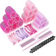 thumbnail image 1 of 33pcs Hair Curler Set, Hair Curlers Big Curls, No Heat Self-adhesive Adhesive Rollers, 1 of 4