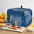 thumbnail image 2 of Toaster Cover 4 Slice, Blue Christmas Tree Dustproof Bakeware Oven Protector with Top Hook, Blue Golden Xmas Tree Snowflake Winter Waterproof Small Kitchen Appliance Toasters Dust Cover, 12"x11"x8", 2 of 9
