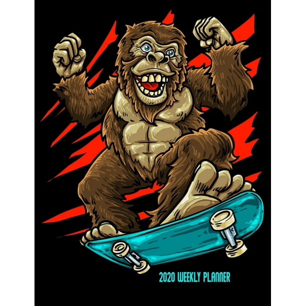 2020 Weekly Planner Bigfoot Skateboard Calendar January December 