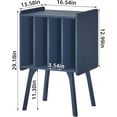 thumbnail image 2 of LEYAOYAO Record Player Table with Vinyl Storage, 4 Cabinet Up to 100 Albums, Turntable Stand with Wood Legs for Living Room, Blue, 2 of 7