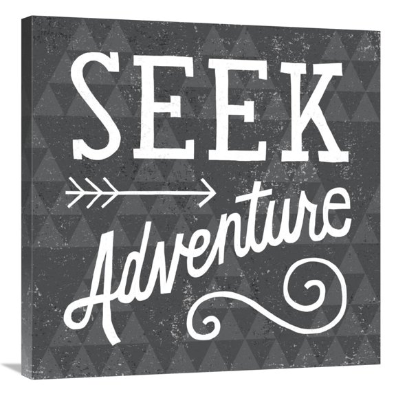Global Gallery's 'Mod Triangles Seek Adventure' By Michael Mullan Stretched Canvas Wall Art