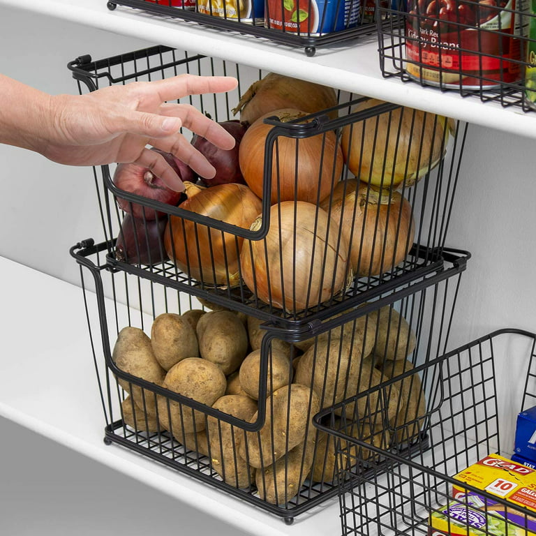 XXL Stackable Wire Basket,Pantry Storage and Organization,Vegetable Fruit  Snack Chips Organizer,Metal Storage Baskets for Organizing,Baskets for  Kitchen Cabinet - China Storage Baskets and Other Storage Baskets price