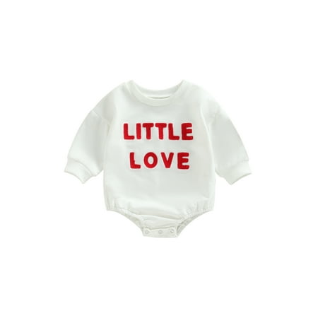 

Infant Baby Girls Boys Valentine s Day Romper Letter Print Long Sleeve Round Neck Jumpsuits Autumn Winter Bodysuits