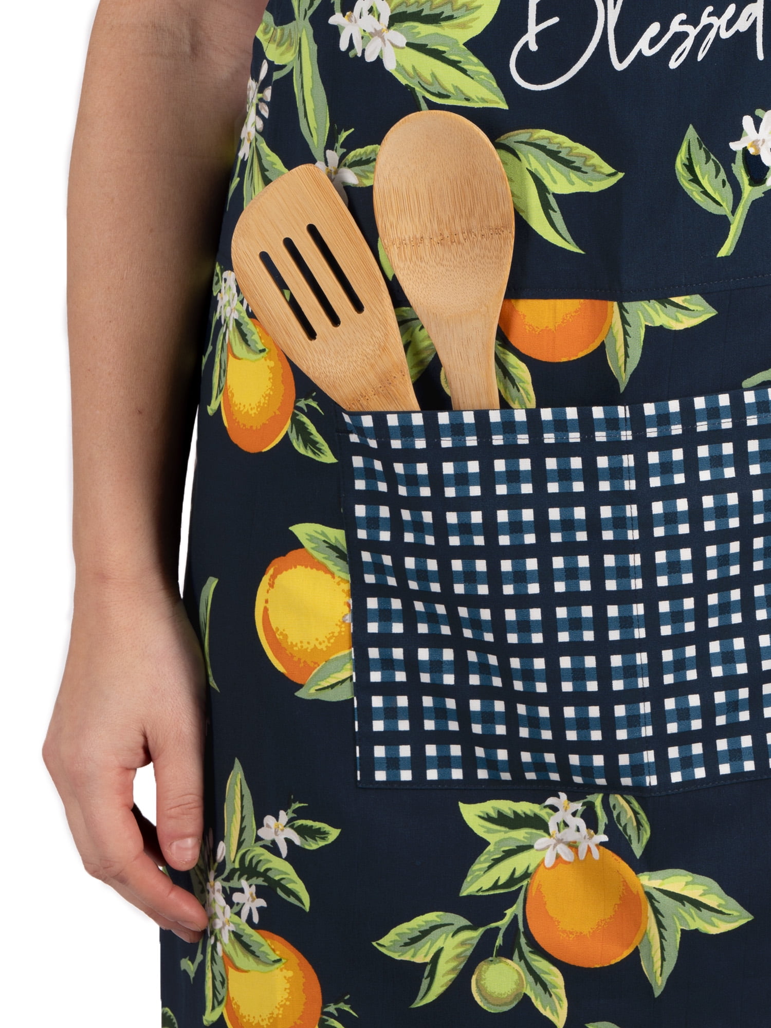 (4 pack) Mainstays Chef Kitchen Apron, 28" x 32" Lemon Cotton Bib Apron with Pockets for Cooking, Baking, Gardening in Navy