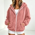 thumbnail image 7 of Ghalytn Women's Sherpa Fleece Zip Up Hoodie Jacket, Oversized Long Sleeve Hooded Coat with Pockets, 7 of 7
