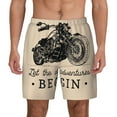 thumbnail image 3 of Uemuo Let The Adventure Begin Pattern Mens Swim Trunks Quick Dry Board Shorts with Mesh Lining, Stretch Beach Shorts Quick Dry No-Chafing Board Shorts-Large, 3 of 9