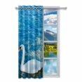 thumbnail image 2 of MKHERT Swan Blackout Window Curtain Drapes Bedroom Living Room Kitchen Curtains 52x84 inch, 2 of 2