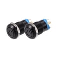 thumbnail image 1 of Unique Bargains 2pcs 12mm 0.47' Car Self Locking Push Button Switch On/Off Switch Interior 12V 4 Pin Round Blue Light, 1 of 7