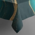 thumbnail image 4 of Teal Gold Marble Wave Dot Pattern Rectangle Tablecloth 60"x102",Waterproof Polyester Rectangle Table Cloth, Wipeable Spillproof Polyester Tablecloth for Dining, Camping, Indoor and Outdoor, 4 of 6